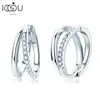 IOGOU – boucles d'oreilles Double cerceau 100% véritable pour femmes, en argent Sterling 925, bijoux de fiançailles à la mode, cadeau 240112