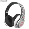 Ohrhörer Crazy Bear LED Bluetooth 5.0 Kopfhörer Wireless Gaming Bass Graffiti faltbares Headset mit HD -Mikrofon süßem Kopfhörer