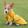 Vêtements pour chiens Grand imperméable pour chien imperméable Corgi Cape Style chiot vêtements réfléchissants pour animaux de compagnie coupe-vent imperméable à capuche imperméable pour Dogvaiduryd