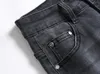 Männer Jeans Große Größe 40 42 Europa Mode Stil Männer Jenas Denim Hosen Gedruckt Streifen Loch Dünne Hosen Slim Schwarz für Ehemann 8832