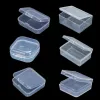 Många storlekar transparenta plastlådor lagringssamlingar objekt förpackning bärbar fodral mini fodral rensa små verktygslåda