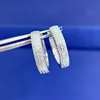 PANSYSEN 100% стерлингового серебра 925 пробы с имитацией бриллиантов, свадебные серьги-кольца для помолвки для женщин, ювелирные изделия, оптовая продажа 240112