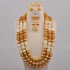 Necklace Earrings Set Fashion Real Coral African Jewelry White/Orange/Red Women Nigerian Wedding Beads Bridal