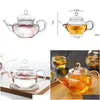 Teapots 250Ml Coffee Tea Sets Heat-Resistant Borosilicate Glass Teapot Inner Filter Kettle Kung Fu Teas Bdesports Pots Drop Delivery H Dhbyl