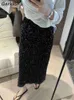 Spódnice Kobiety jesienne wysokiej talii Midi Elegancka koreańska moda z zapleczem A-line luźne zwykłe proste, całe mecz Faldas Largas 240113