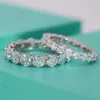 NKHOG Echte 5mm Rij Ringen Voor Vrouwen S925 Sterling Verzilverd Pt950 Vinger Ring Party Eeuwige Bruiloft Fijne Sieraden 240112