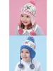 Connectyle meninos meninas bonito dos desenhos animados cervos quente gorro outono inverno crânio boné de algodão malha velo forrado crianças earflap chapéu com pom-pom 240112