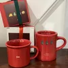 Mokken Kerstbeker Rood Paar Stijl Paar Geschenkdoos Met Wenskaart Keramische Mok Thuiswerk Koffie