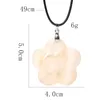 Pendentif Colliers Naturel Mère de Perle Collier Collier Fleur Coquilles Blanches Dangle Ras Du Cou Corde En Cuir Pour Les Femmes Cadeau