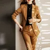 Women Formal Business Suits High Quality Fabric Autumn Winter Professional Office Work Wear Pantsuits Blazers Trousers Set 240112