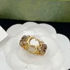 Classic Gold Mental Rings Animal Plated Cluster Rings Stylish Charm Diamond Rings Jewelry With Box Sets Birthday Date Gift