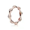 Klusterringar hög kvalitet 925 Silver Rose Gold Polygon Flower Crown Heart to Sparkling Modern Love Pod Ring Original Woman Jewelry