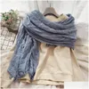 Autumn Winter Cotton Scarf Warm Literary and Retro Natural Wrinkle for Men Drop Delivery Dhpuz