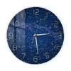 Relógios de parede Night Sky Star Mapa Design moderno Relógio impresso para sala de estar Celestial Constellation Home Decor Space Watch