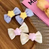 Hårklipp 2024 Sweet Candy Color Bowknot Hairpin Clip Girl Bangs Side Duckbill Girls Söta koreanska tillbehör