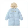 Trenchs de femmes manteaux d'hiver peluche capuche mi-longueur coton tendance marque rue style coréen épaissi chaud lâche décontracté parkas veste