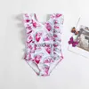 One-Pieces Girls Fancy One-piece Swimsuit 1-5Yrs Girl Sleeveless Swimming Wear 2023 Fashion Flower Swimwear For Children Summer Bathing H240508