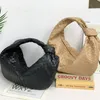 Leather Women's Fashion Knot Handbag Weaving Classic Versatile Underarm Shoulder Bag Hobo Large Capacity Best for Gift Minimalist Multi Color Selection B5989 Black