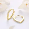 IOGOU Simple Water Drop Hoops Earrings Certificate D020CT Genuine 925 Silver Jewelry for Women Gift Korean Fashion 240112