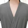 Men Waffle Bath Robe Kimono Plus Size Suck Water Towel Bathrobe Spa el Bridesmaid Dressing Gown Summer Women Sleepwear Sexy 240113