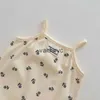 Rompers 2023 Summer Bodysuits Girls Infant Girls One Piece senza maniche Canisole Body H240508