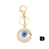 Key Rings Color Rhinestone Evil Eye Key Rings Keychain Turkish Blue Eyes Charm Bag Pendant Keyring Holder Drop Delivery Jewelry Dhmn6