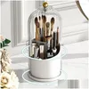 Förvaringslådor BINS KOSMETISK BOX MED LID LIPSSTICK EYEBROW PENCIL HOLDER 360 ﾰ ROTATION Makeup Brush Eye Shadow Upcale Badrum Dro Dhjba