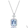 S925 Sier Womens Natural Blue Topaz Per Bottle Pendant Engagement Anniversary Necklace Jewelry Drop Delivery Dhsf9