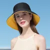 Capéu de balde Mulheres Cap bap reversível Visor de sol do pescoço da praia