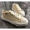 Maison Mihara Yasuhiros Sapatos dissolvidos MMY MensThick Sole Low Gang Canvas Shoe Mulheres Vintage Desgastado Lavagem Multicolor Sapatos Casuais