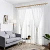 Modern Linen Tulle Curtain Window Screening Drapes For Living Room Gold Plaid Sheer Voile Gardiner för kök Blind Home Decor 240113