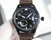 5A lWC Watch Pilot's Chronograph Steel CaseLeather Strap Movimento automático de corda automática Desconto Relógios de grife para homens e mulheres Relógio de pulso Fendave 24.1.10