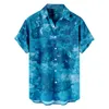 T-shirt da uomo Camicia tropicale hawaiana di lusso per uomo Camicetta a maniche corte sfumata stampata in 3d Camicetta da vacanza al mare Camisa Top larghi Tee Homme