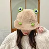 Женская шапка с милой лягушкой, рыбацкая шапка, женская кроличья шерсть, зимняя теплая и холодная корейская версия Tide, мультяшная шляпа для бассейна 240112