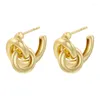 Stud Earrings ZHUKOU 4styles Glossy For Women Oval Shape Mosquito Coil Hoop 2024 Fashion Jewelry Wholesale VE1211