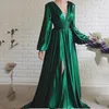 Frauen Sommer Farbe Geschlossene Taille Hängenden Hals Großes Pendel Sexy Avocado Grün Lange Rock Weibliche Kleid S ~ 2XL 240113