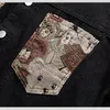 Little Bear Denim Jacket Men's Spring Automne Hip Hop Loose Retro Retro Painting Patch Varsity Vestes Unisexe Streetwear japonais 240113