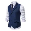 Herrvästar 2024 Vest V-ringen Casual Business Autumn/Winter Suit Retro Style