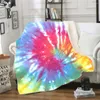 Blankets Colorful Tie Dye Blanket 3D Full Printed Wearable Adults/kids Fleece Drop Shippng Style -2