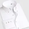 Camicia elegante da uomo Camicia casual a maniche lunghe da lavoro formale con colletto abbottonato Moda coreana Slim Fit Camicie firmate maschili Bianco 240112