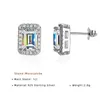 Allergisk fri 925 Sterling Silver Diamond Earrings Pass Test 1CT Square Moissanite Diamond Earrings Studs for Men Women Gift