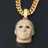 2019 Heavy Gold Iced Out Custom Pendant Michael Myers Face Pendant With Men Cuban Chain