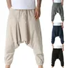 Pantalons pour hommes Hommes Casual Blanc Pantalon de survêtement Baggy Pantalon d'été Lâche Cordon de taille Moyenne Yoga Harem avec poches Culottes