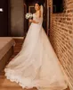 Abiti da sposa avorio Abiti da sposa bianchi Una linea con cerniera personalizzata Allacciatura Plus Size Nuovo senza maniche con paillettes in tulle con spalle scoperte