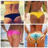 Swimwear w1022 Sexy Women Brazilian Bikini Swimwear Bathing Beach Thong Ruched Scrunch Bottom