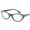 Occhiali da sole Anti luce blu Occhiali da vista Diamond Cat Eye Occhiali da lettura Donna Vintage Frame Moda Occhiali da presbite Diopte da 1.0 a 3.5