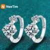 Neetim Full Hoop Kolczyki 925 Sterling Srebrne z 18 -karatowym Gold Plated Wedding Wedding Binegry Gift Prezent Diamond Tester 240112