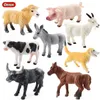 Oenux Ferme Modèle Simulation Cheval Vache Chèvre Âne Cochon Chien Figurines Volaille Animaux Figurine Éducation Belle Enfants DHL