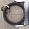 Nouveau Sile couleur unie O porte-clés bracelet cercle mignon porte-clés dragonne en gros pour livraison directe Dhxdc