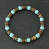 Strand Vintage Mens Natural Coconut Bead Armband Handmade Braslet Lava Tiger Eyes Howlite Stone Braclet Meditation Jewelry